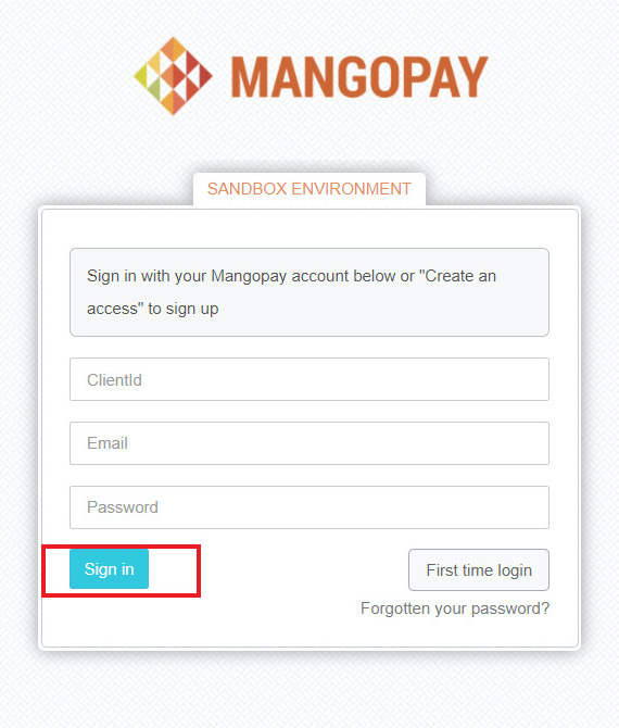 enter credentials
