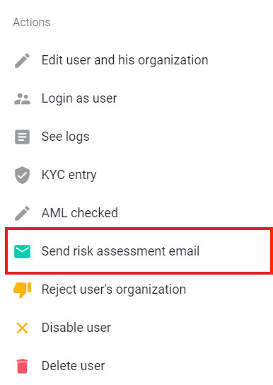 send risk assessment email