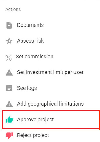 click approve project 