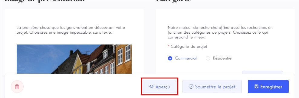 project edit tabs