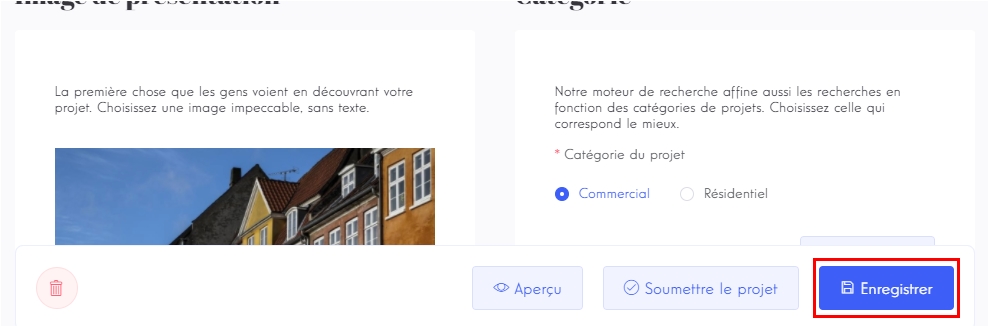 project edit tabs